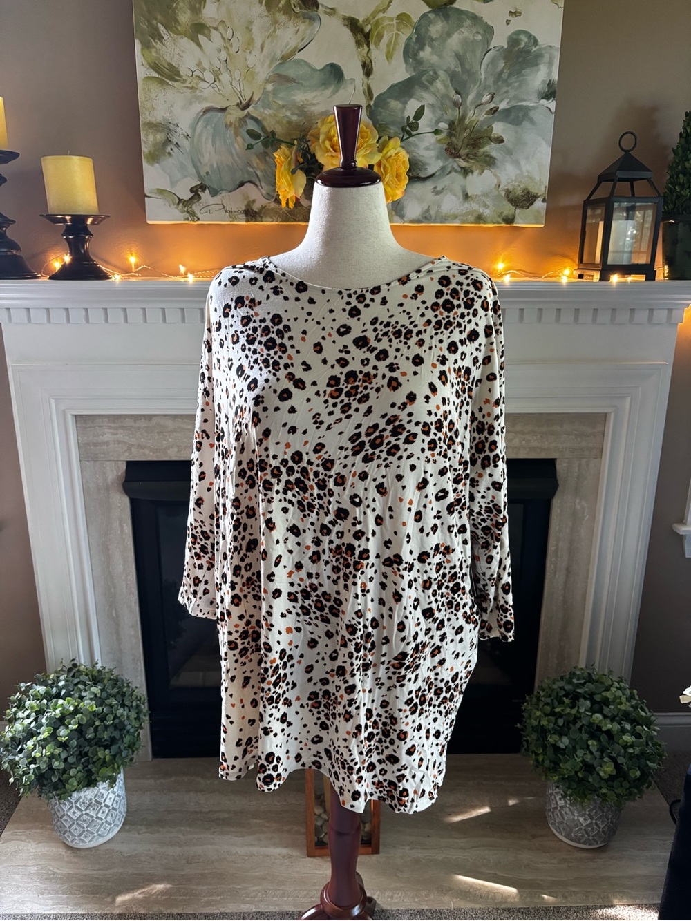*NEW* Chico’s Touch of Cool Desert Cat Wedge Tunic 3/4 Sleeve - Size 2X